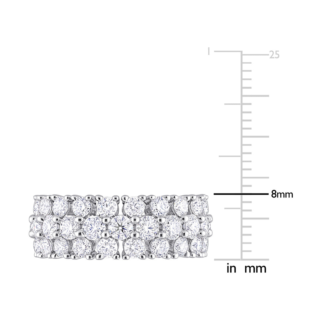 4.50 Carat (ctw) Lab-Created Moissanite Triple Ring Band in Sterling Silver Image 4
