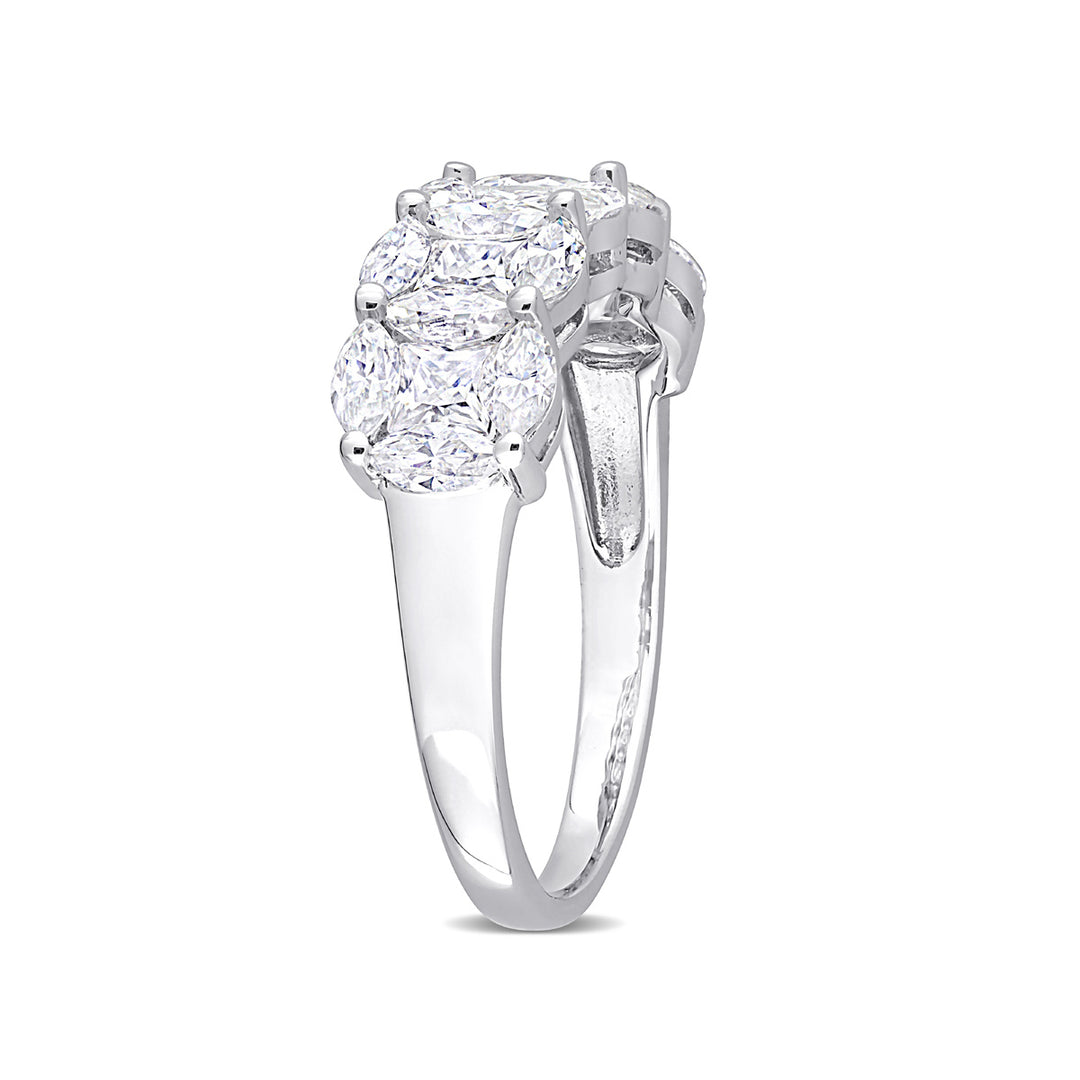 2.50 Carat (ctw) Lab-Created Marquise and Princess Moissanite Anniversary Ring Band in Sterling Silver Image 3