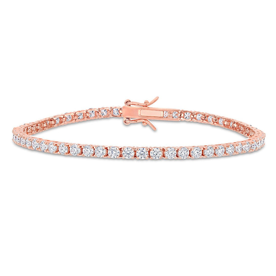 5.10 Carat (ctw) Lab-Created Moissanite Tennis Bracelet in Rose Plated Sterling Silver Image 1