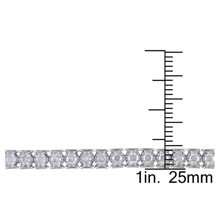2.97 Carat (ctw) Diamond Tennis Bracelet in Sterling Silver Image 3