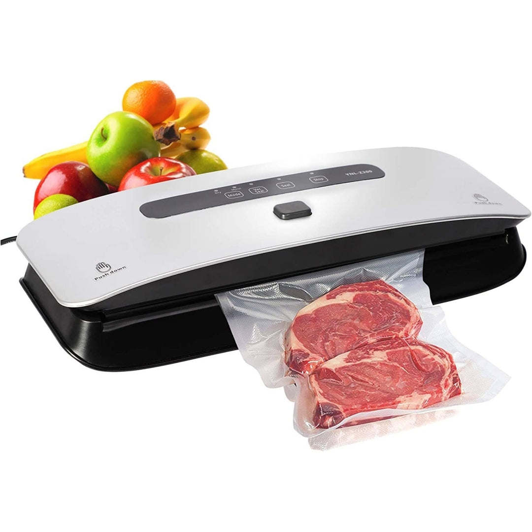 Food Vacuum Sealer Machine Strong Suction Power Dry and Moist Mode Starter Kit for Food Preservation Image 1