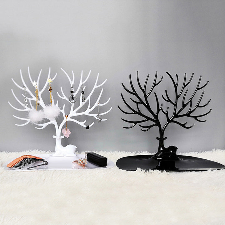 Jewelry Necklace Earrings Deer Stand Display Organizer Holder Show Rack Image 2