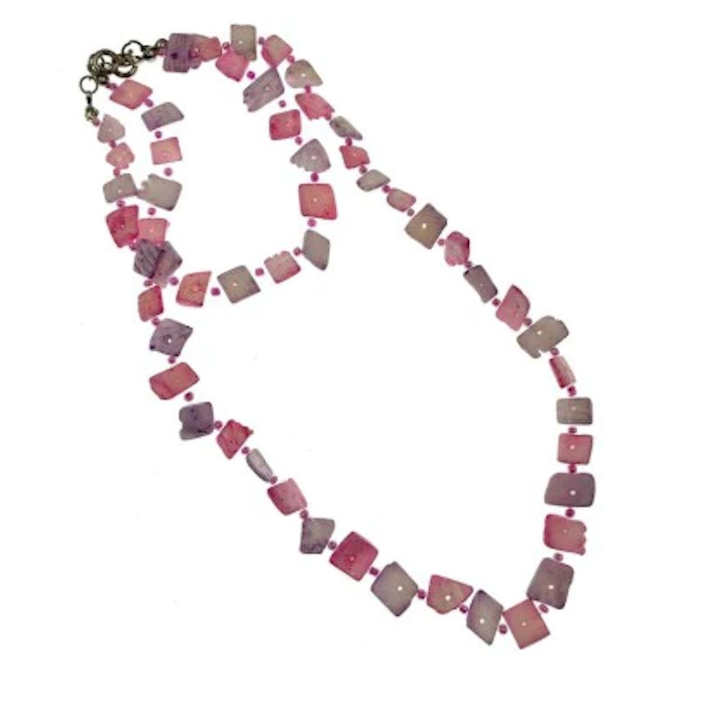 Pink and Purple Real Sea Shell Beautiful Necklace Choker And Bracelet Set JL750 Image 1