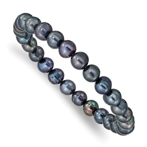 6-7mm Black Freshwater Cultured Pearl Stretch Bracelet Image 1