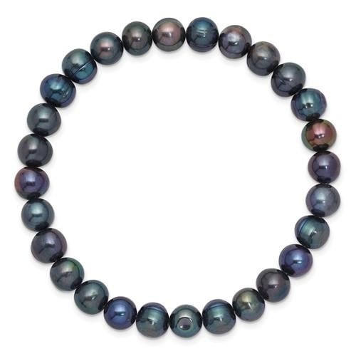 6-7mm Black Freshwater Cultured Pearl Stretch Bracelet Image 2