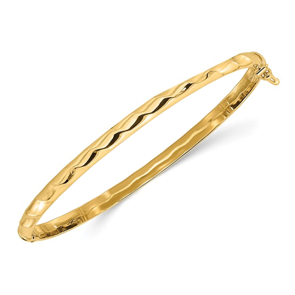 10K Yellow Gold Twisted Polished Bracelet Bangle Image 1