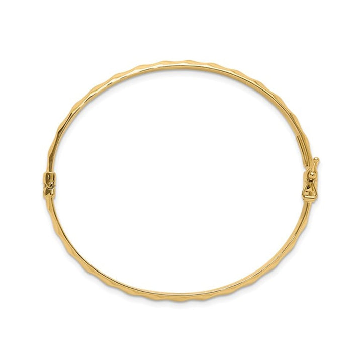 10K Yellow Gold Twisted Polished Bracelet Bangle Image 2