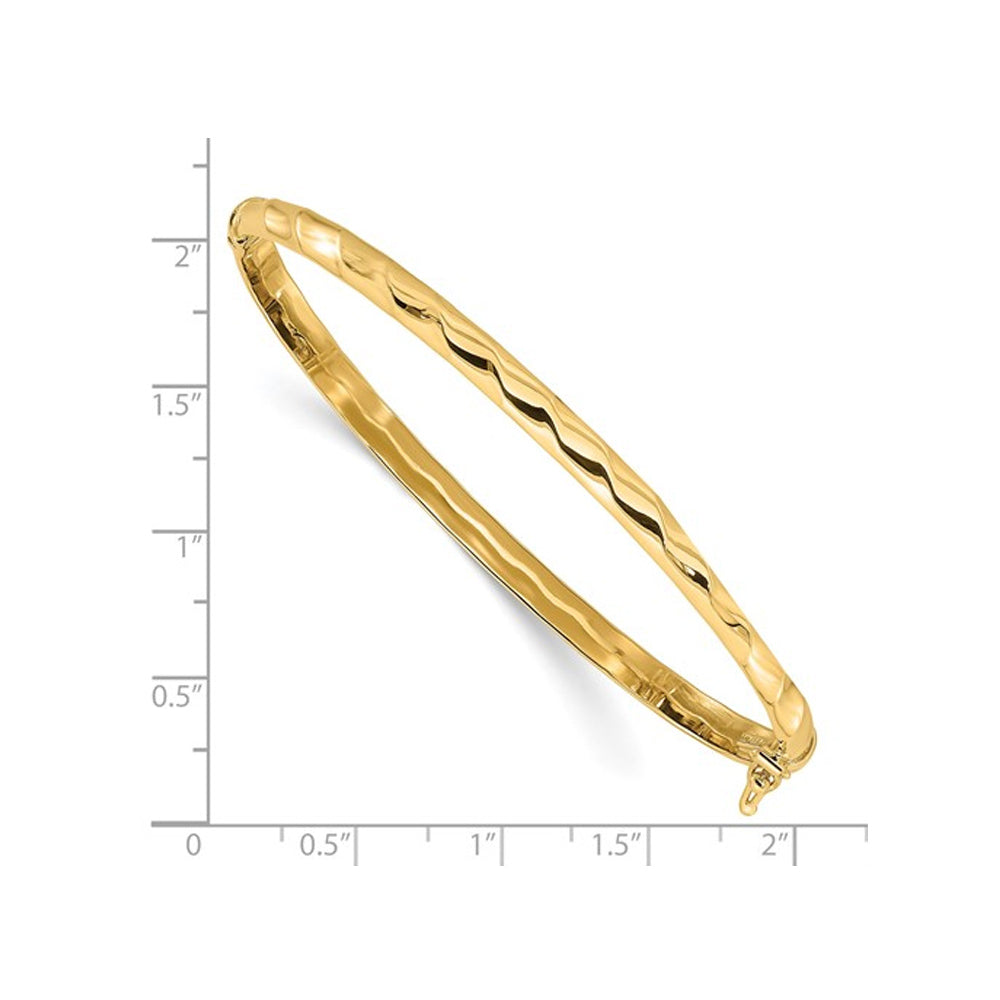 10K Yellow Gold Twisted Polished Bracelet Bangle Image 3