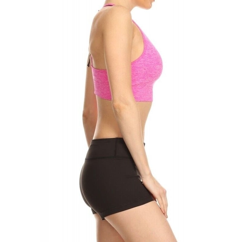 Kapion Pink Sports Bra with Mesh Zipper Back Size: Medium A7BR03 Image 3