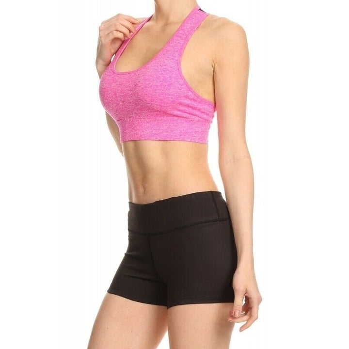 Kapion Pink Sports Bra with Mesh Zipper Back Size: X-Large A7BR03 Image 4