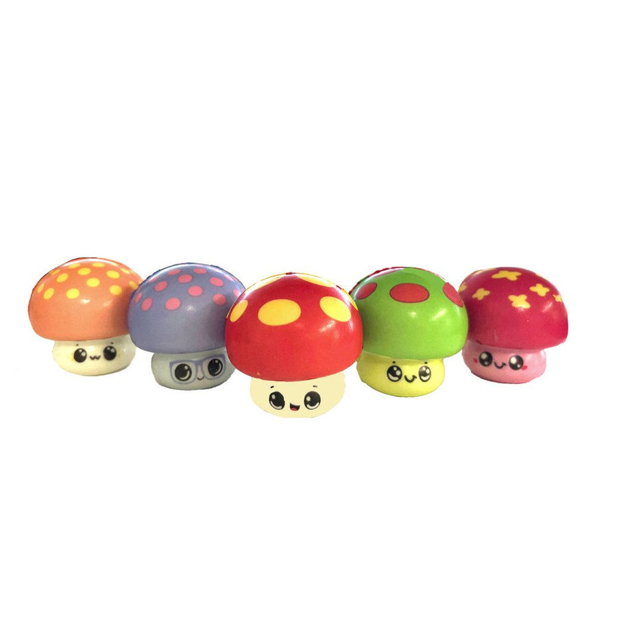 12 Piece Pack 2" Squishy Mushroom Assortment Squeeze Stress Toy TY550 party favor Image 1