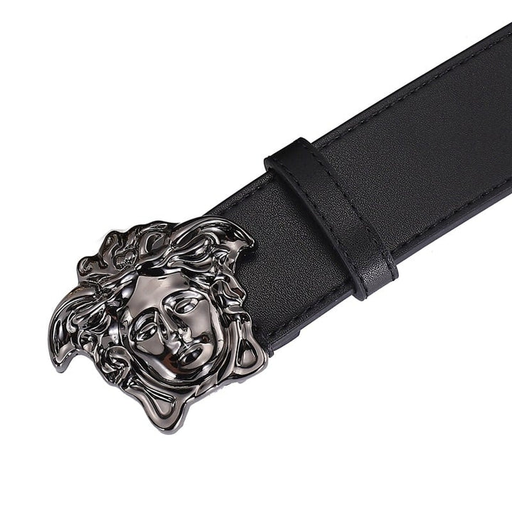 Hairdresser Fashion Smooth Buckle Medusa Leather Belt Image 1