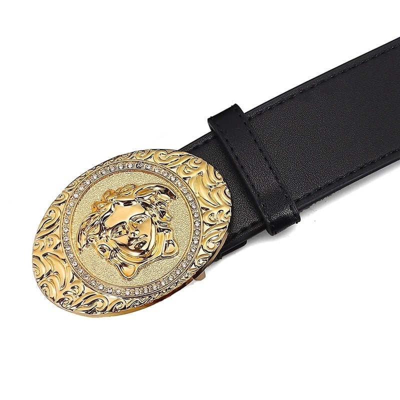 Hairdresser Fashion Smooth Leather Buckle Medusa Belt Image 1