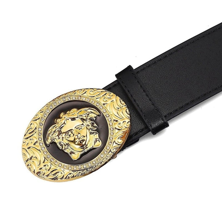 Hairdresser Fashion Smooth Leather Buckle Fashion Medusa Belt Image 1