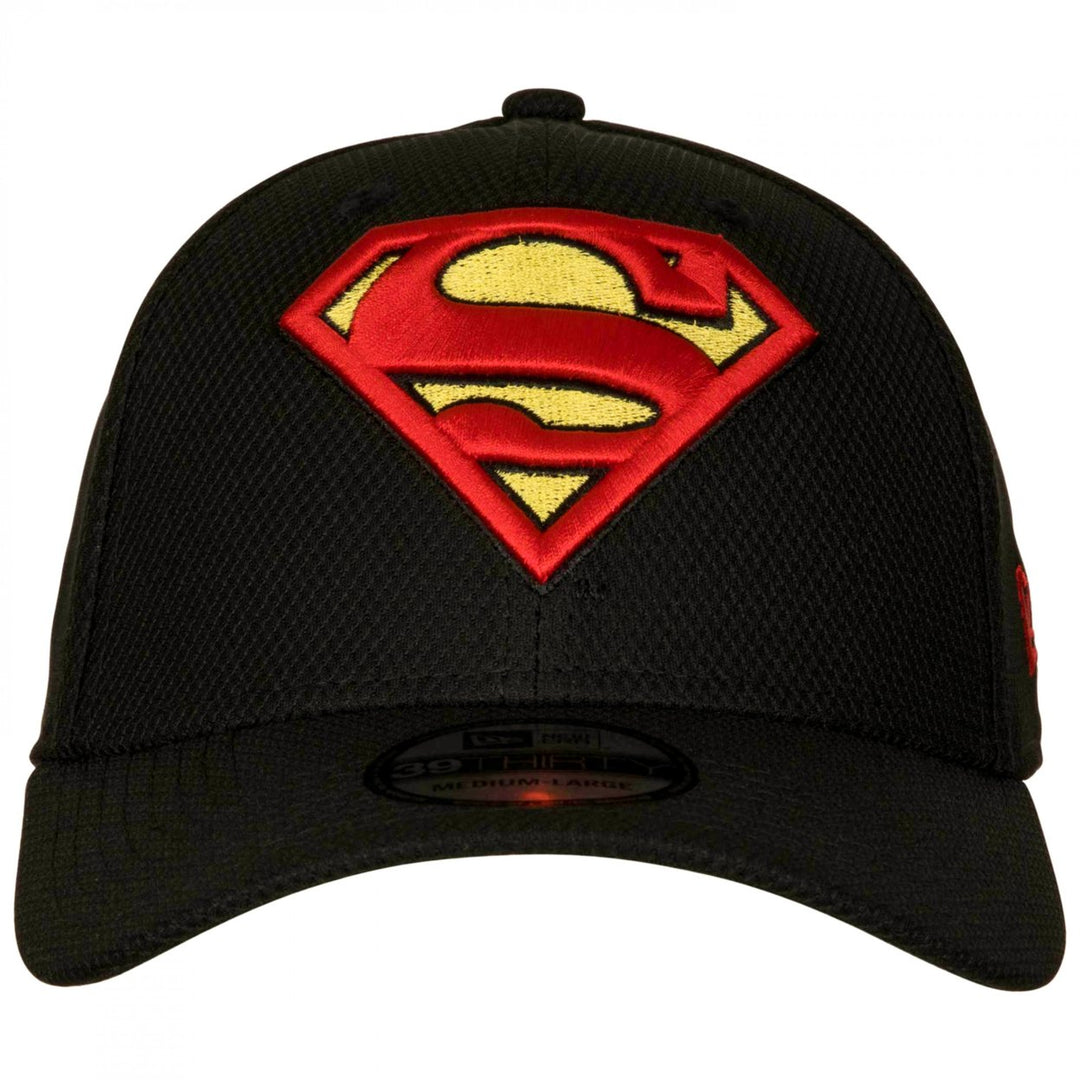 Superman Classic Logo Black Colorway Era 39Thirty Fitted Hat Image 2