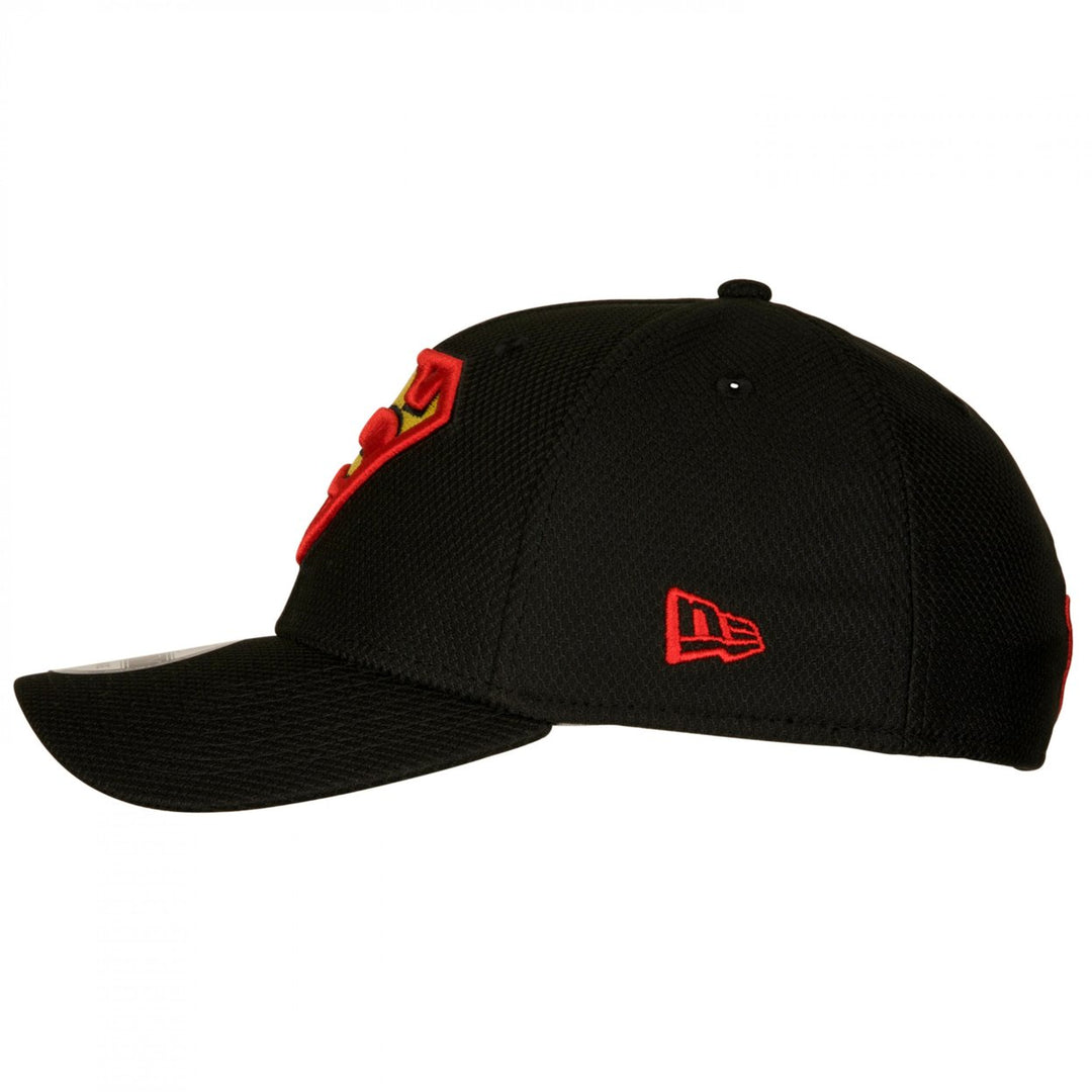 Superman Classic Logo Black Colorway Era 39Thirty Fitted Hat Image 3