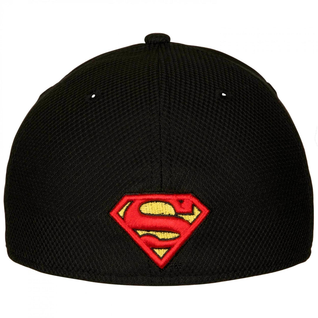 Superman Classic Logo Black Colorway Era 39Thirty Fitted Hat Image 4