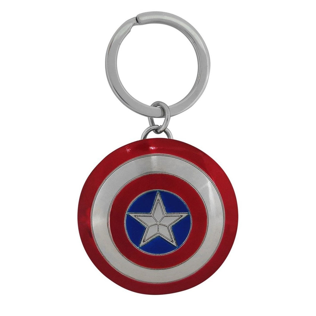 Captain America Movie Metal Shield Keychain Image 1