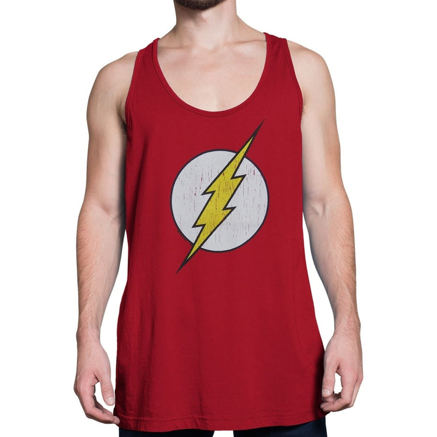 Flash Distressed Symbol Red Tank Top Image 1