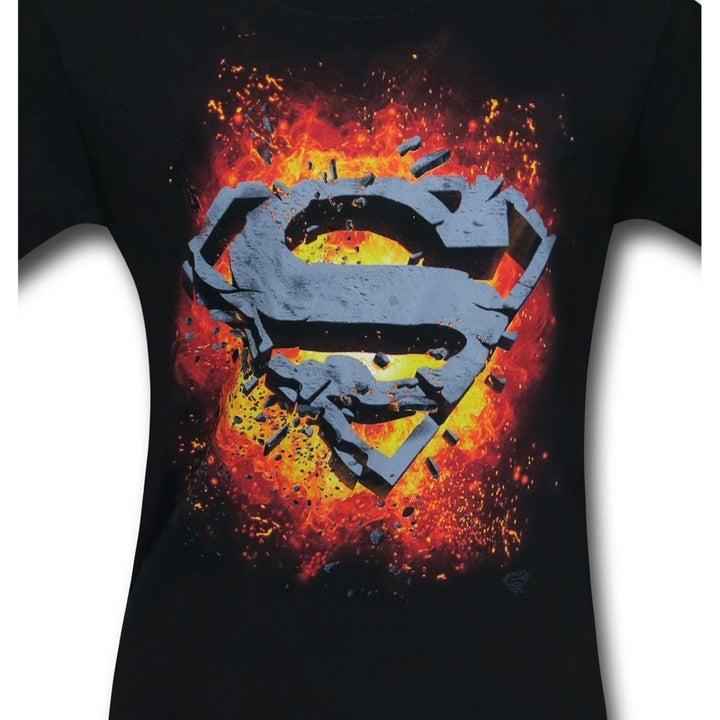 Superman Exploding Symbol T-Shirt Image 2