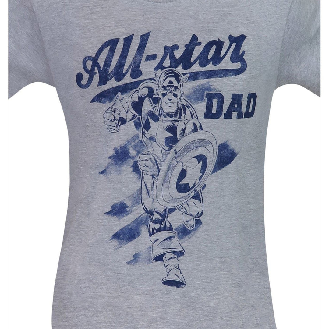 Captain America All-Star Dad Mens T-Shirt Image 2