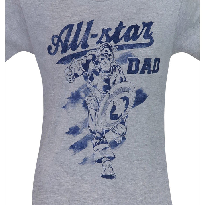 Captain America All-Star Dad Mens T-Shirt Image 2