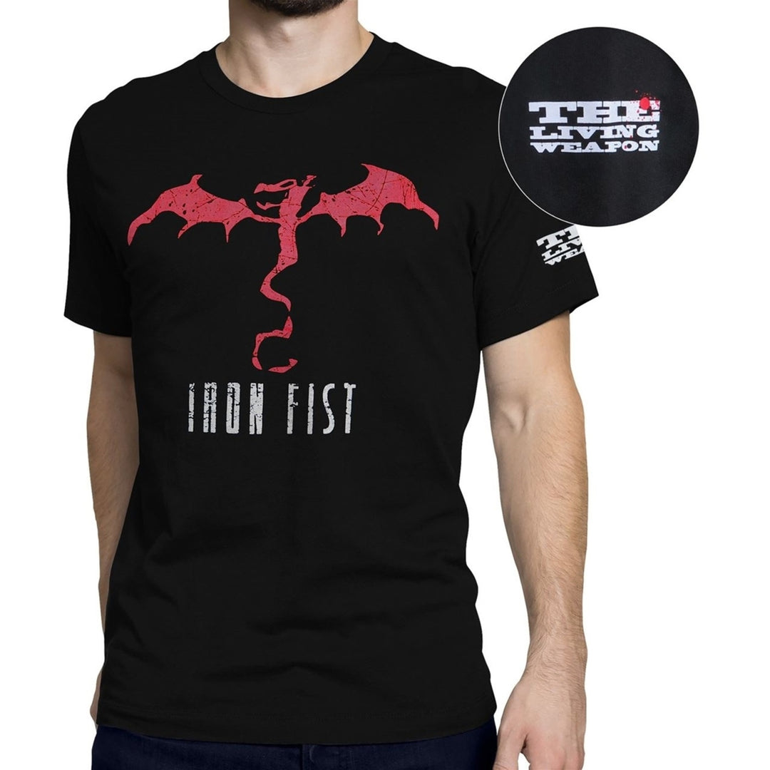 Iron Fist Living Weapon Dragon Mens T-Shirt Image 1