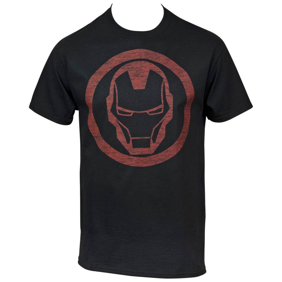 Iron Man Distressed Icon Mens T-Shirt Image 1