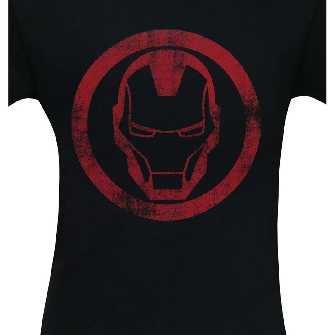 Iron Man Distressed Icon Mens T-Shirt Image 2