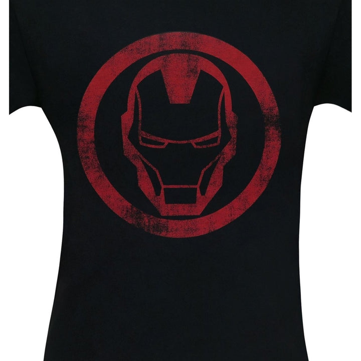 Iron Man Distressed Icon Mens T-Shirt Image 2