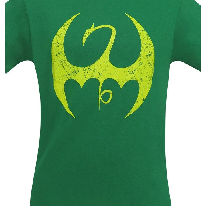 Iron Fist Distressed Symbol Mens T-Shirt Image 3