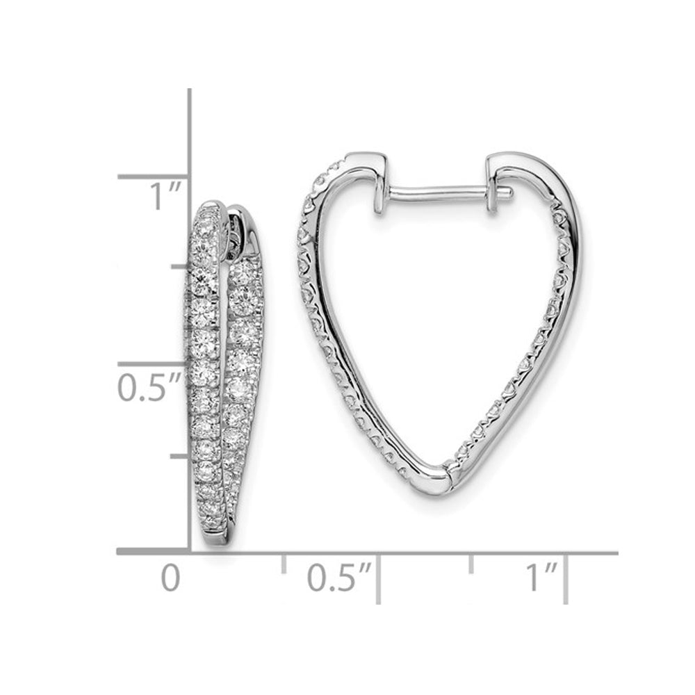 1.00 Carat (ctw) Diamond In and Out Earrings in 14K White Gold Image 2
