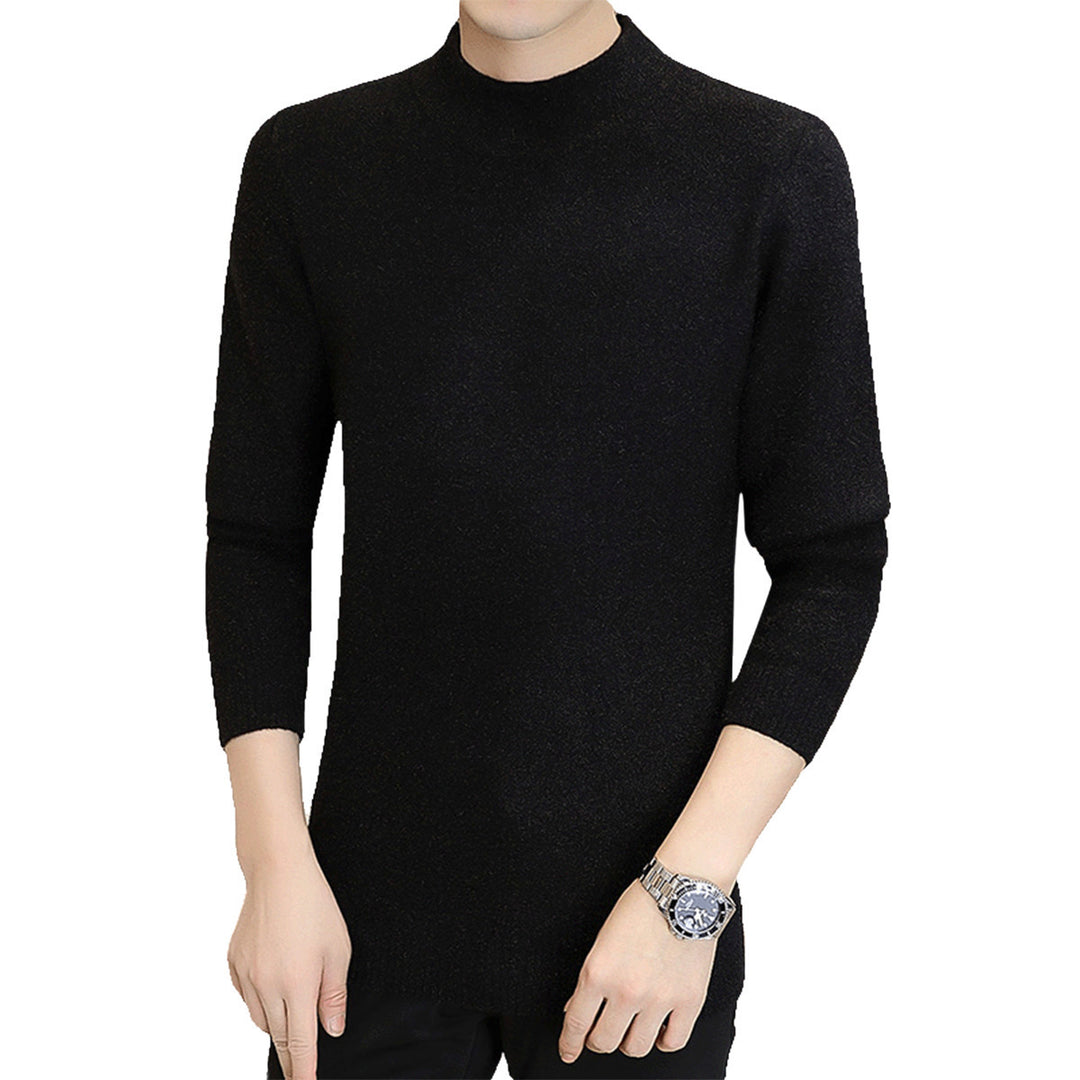 Men Sweater Turtleneck Men Knitted Pullover Basic Solid Color Sweaters Casual Long Sleeve Slim Fit Autumn Pullovers Image 4