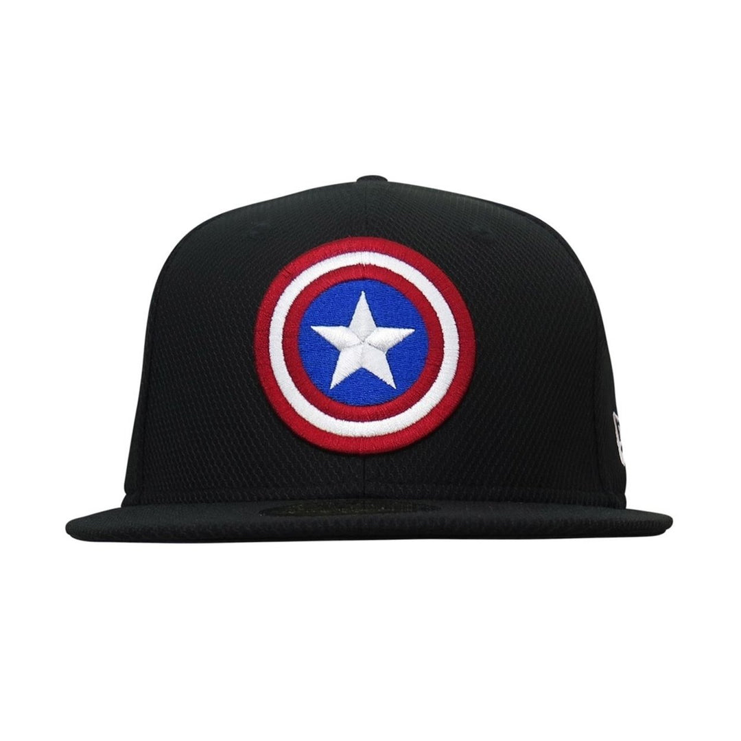 Captain America Shield Black 59Fifty Fitted Hat Image 2