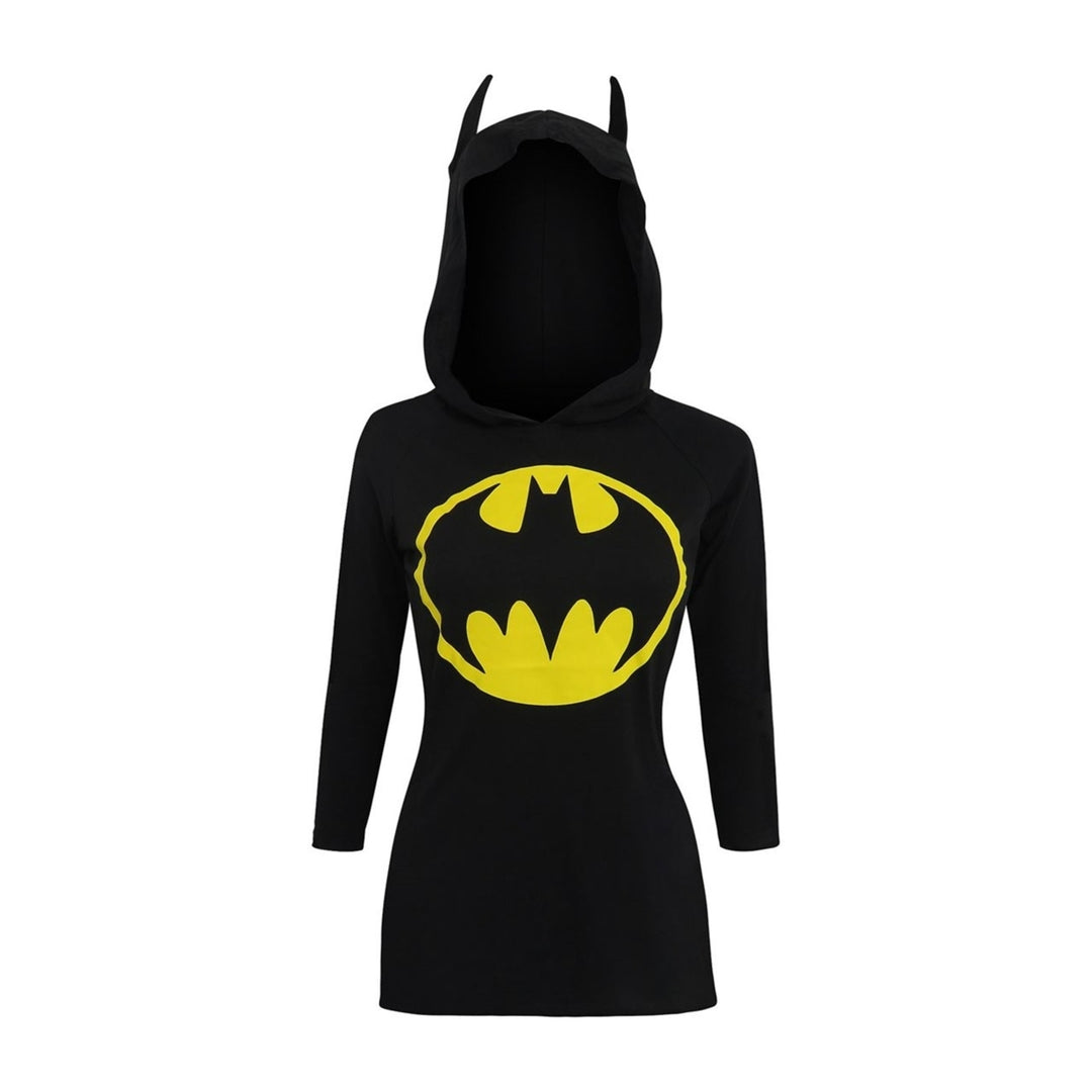 Batman Signal Womens Hooded Long Sleeve T-Shirt Image 4