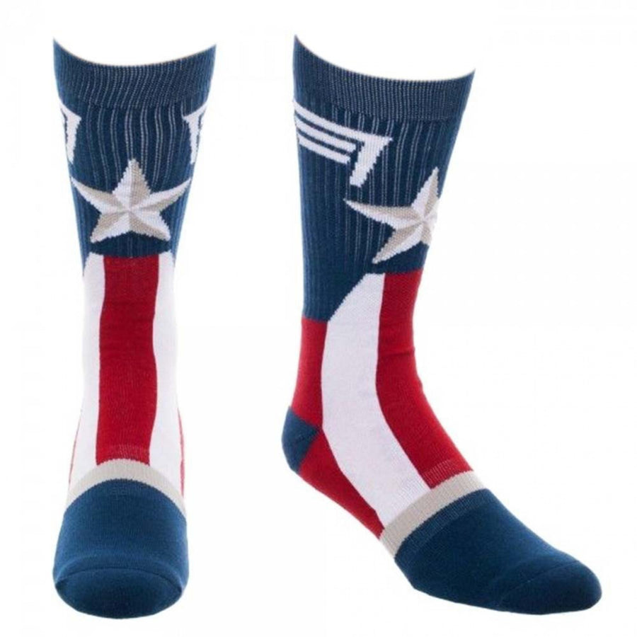 Captain America Suit-Up Crew Socks Image 1