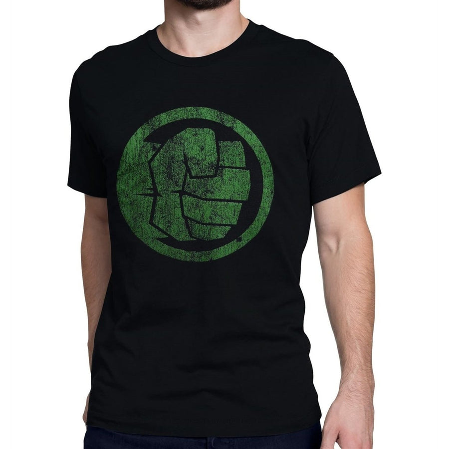 Hulk Fist Bump on Black Mens T-Shirt Image 1