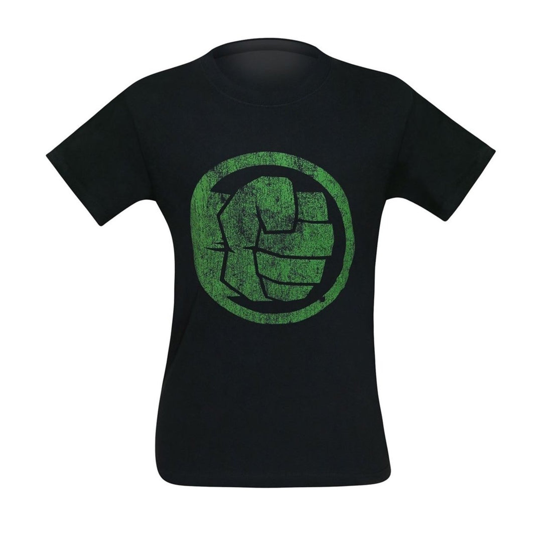 Hulk Fist Bump on Black Mens T-Shirt Image 3