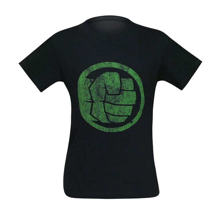 Hulk Fist Bump on Black Mens T-Shirt Image 3