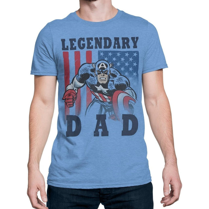 Captain America Legendary Dad Mens T-Shirt Image 1