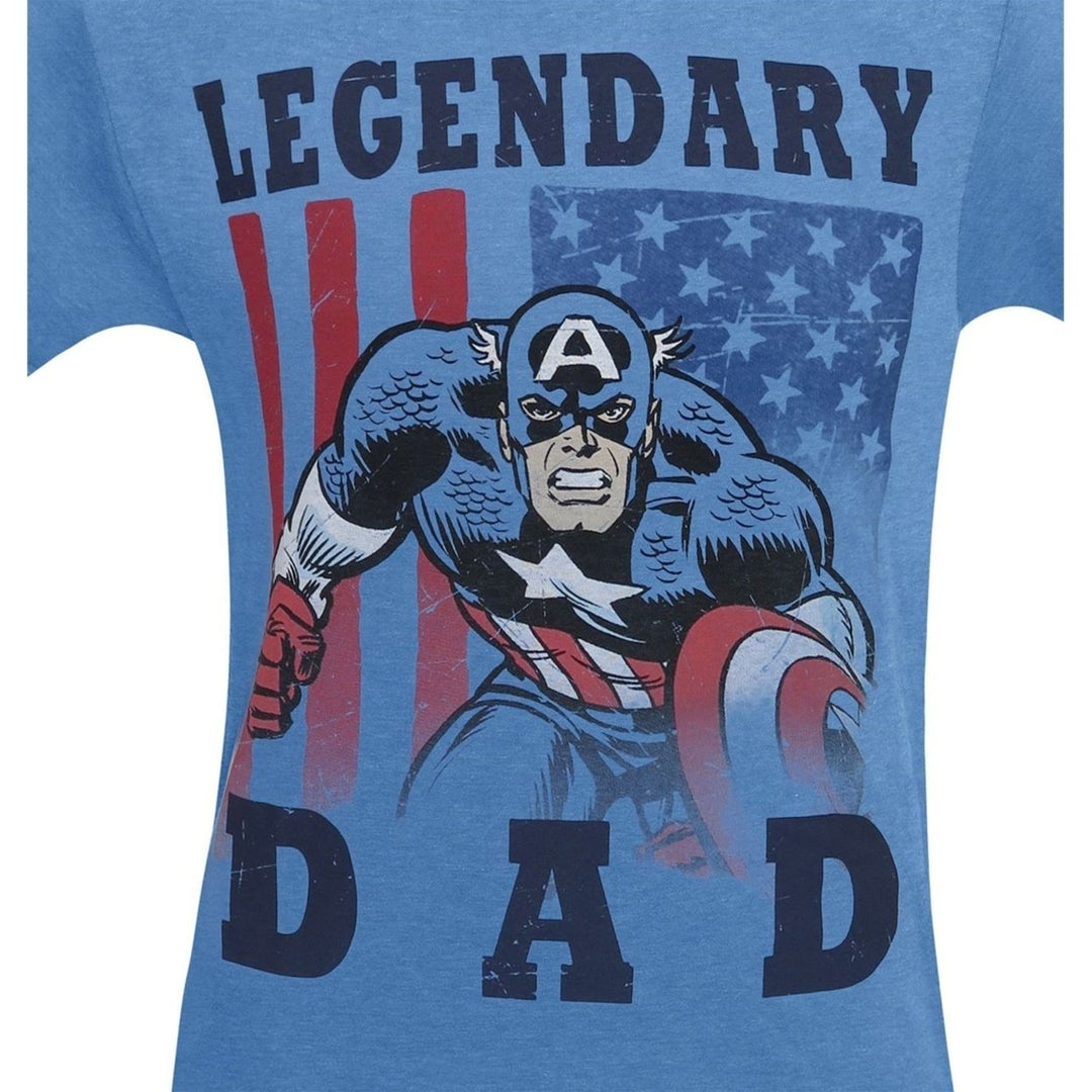 Captain America Legendary Dad Mens T-Shirt Image 2