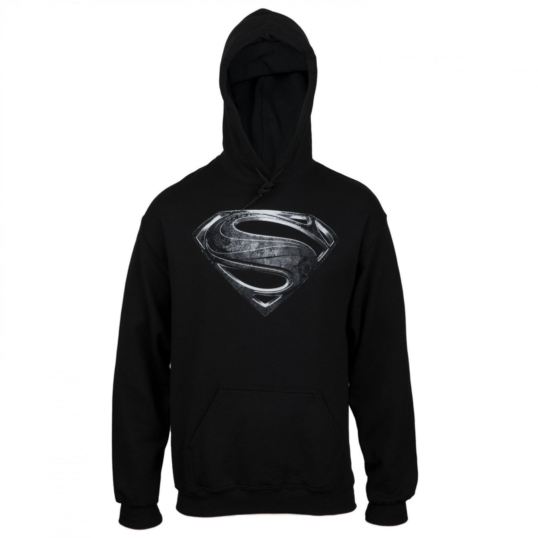 Superman Silver Movie Symbol Mens Hoodie Image 2