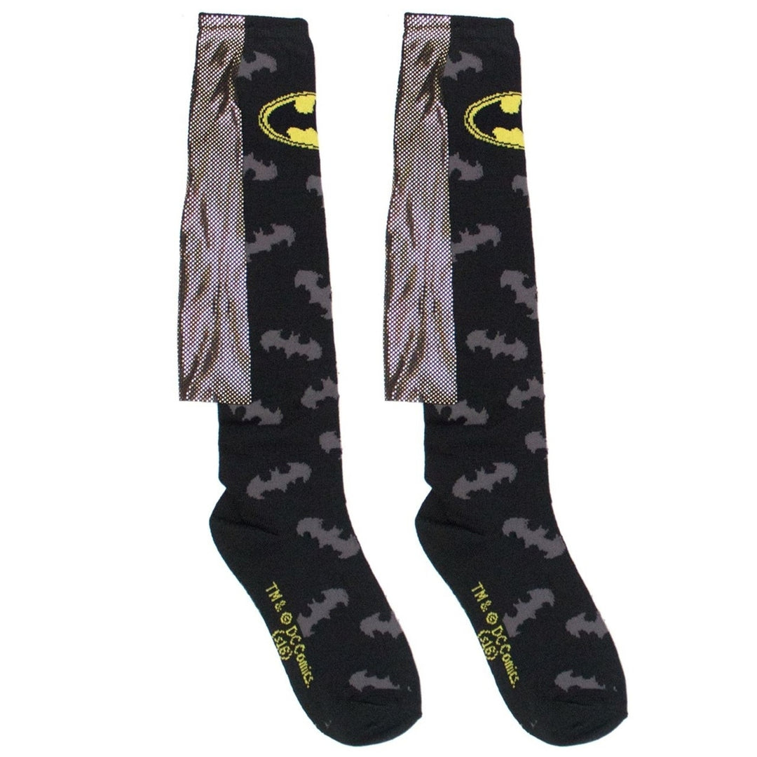 Batman Gold Foil Caped Knee High Womens Socks Image 1