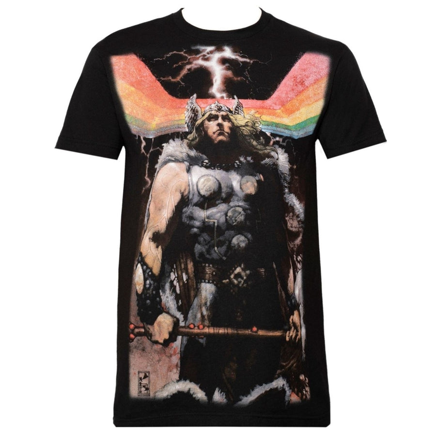 Thor Rainbow Sublimated Black Mens T-Shirt Image 1