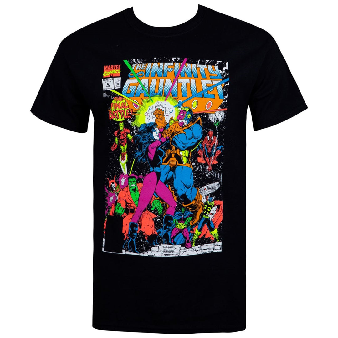 The Infinity Gauntlet Thanos Final Battle Comic Mens T-Shirt Image 1