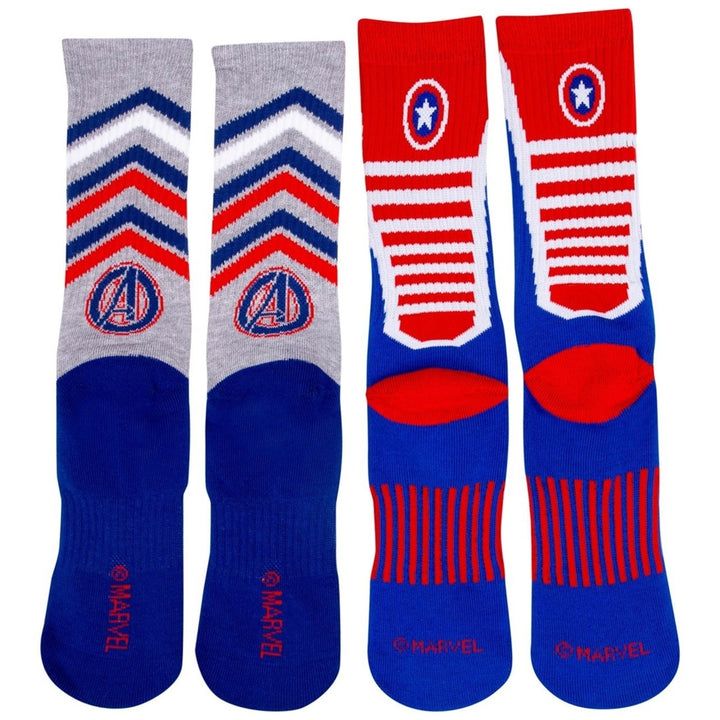 Captain America Two Pack Athletic Kids Socks Image 3