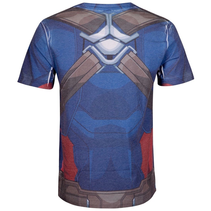 Captain America Costume Sublimated Mens T-Shirt Image 3