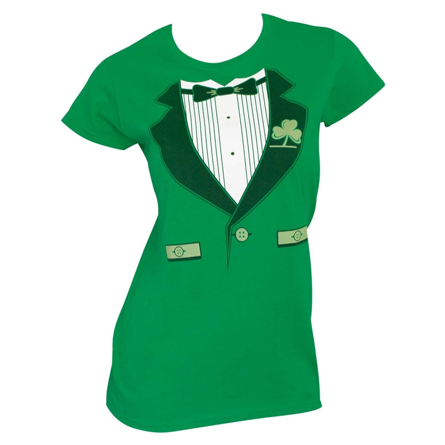 Irish Tux St. Patricks Day Juniors Graphic TShirt Image 1