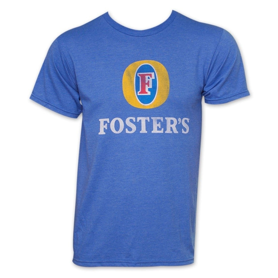 Fosters Beer Basic Logo Mens Heather Blue T-Shirt Image 1