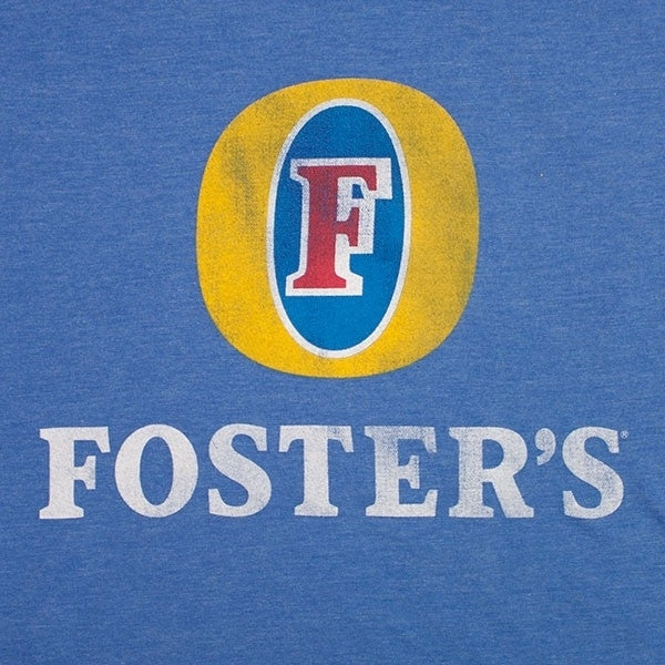 Fosters Beer Basic Logo Mens Heather Blue T-Shirt Image 2